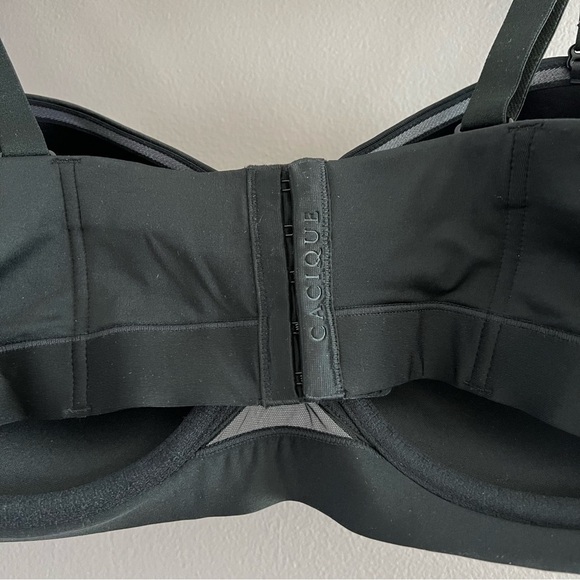 Cacique Comfort Bliss Bra Lightly Lined Multi-Way Strapless Black Sz 44DD - Picture 10 of 16